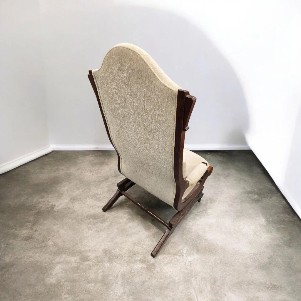 Antique Rocking Chair - Beige Upholstery - photo 4