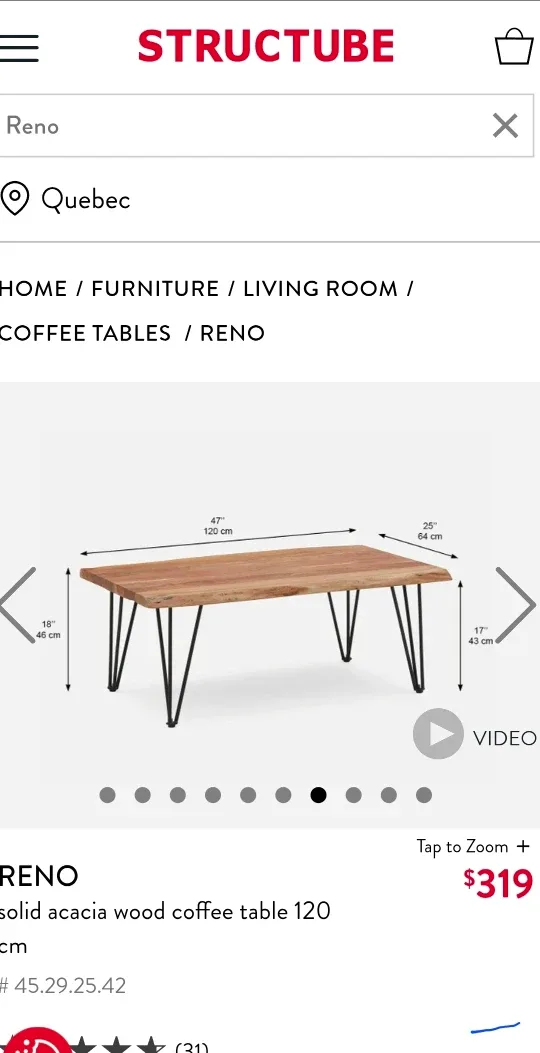 Acacia Live Edge Wood Coffee Table image indicator(7)