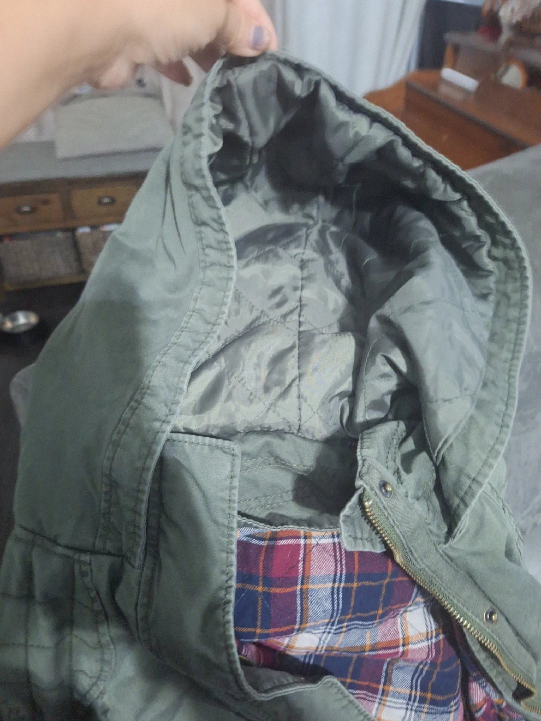 Olive Green Hooded Jacket