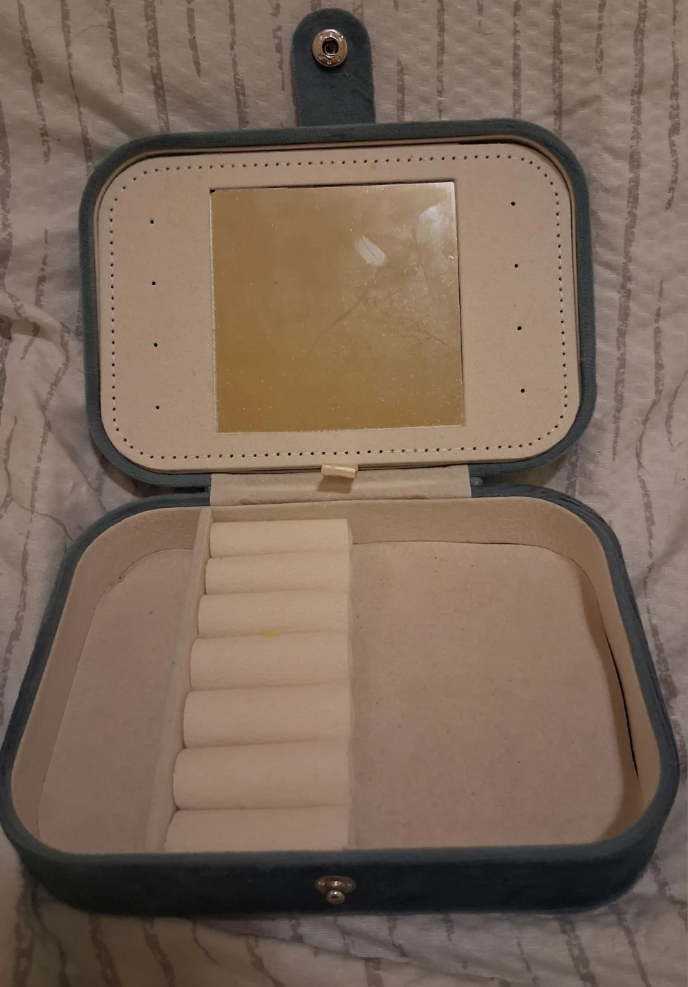 Blue Velvet Jewelry Box with Mirror - photo 3