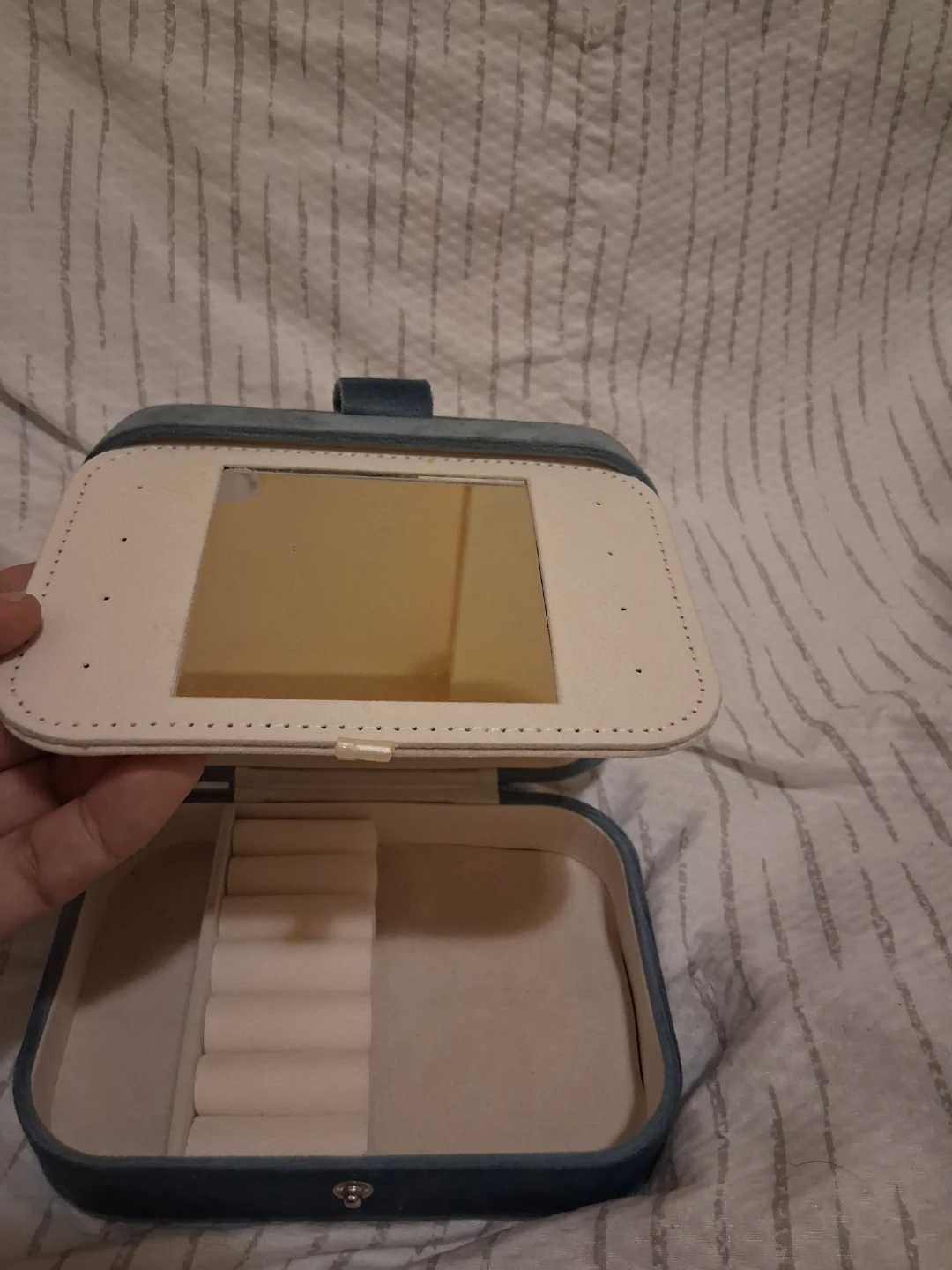 Blue Velvet Jewelry Box with Mirror - photo 5