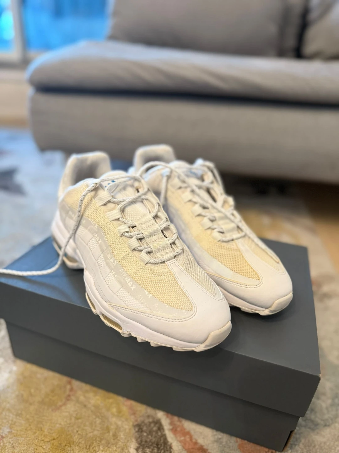 Nike Air Max 95 White Sneakers, Size UK 8,US 8.5, EU 42 - photo 2