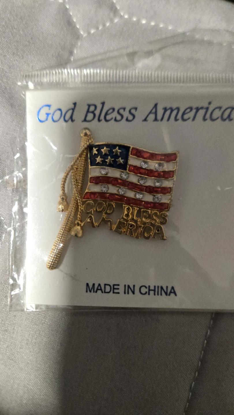 God Bless America Flag Pin - New in Package