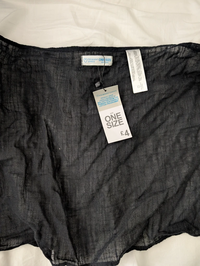 Primark Black One Size Winter Scarf Shawl Cover Up