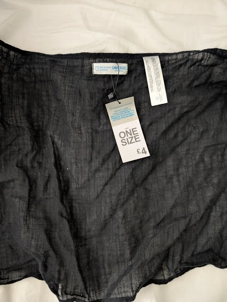 Primark Black One Size Winter Scarf Shawl Cover Up