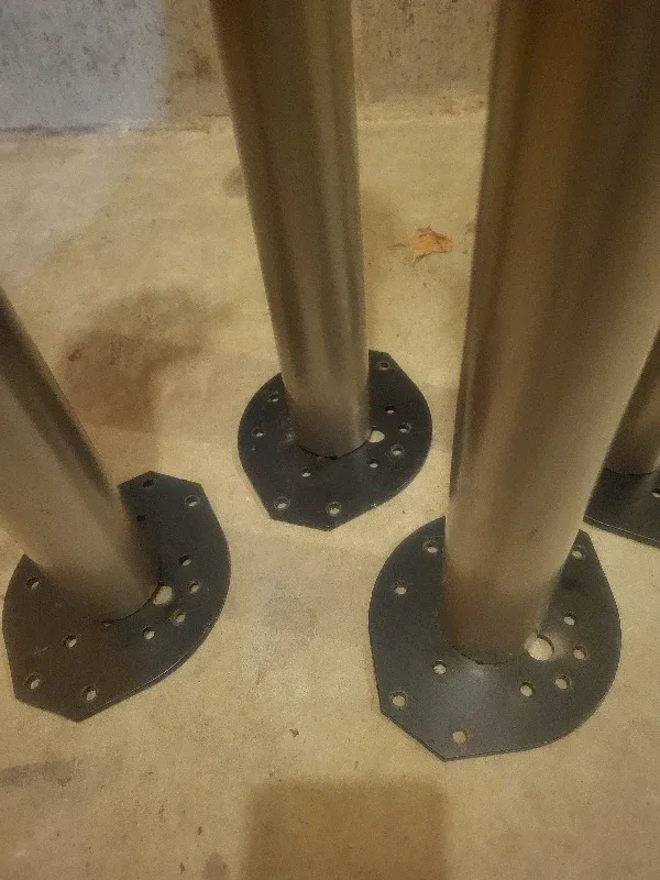 Set of 4 Metal Table Legs with Casters image indicator(2)
