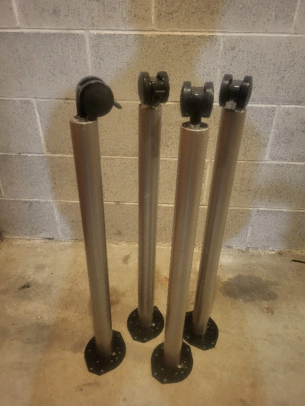 Set of 4 Metal Table Legs with Casters