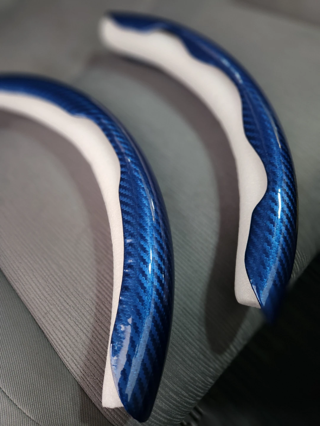 Blue Carbon Fiber Steering Wheel Cover - photo 2