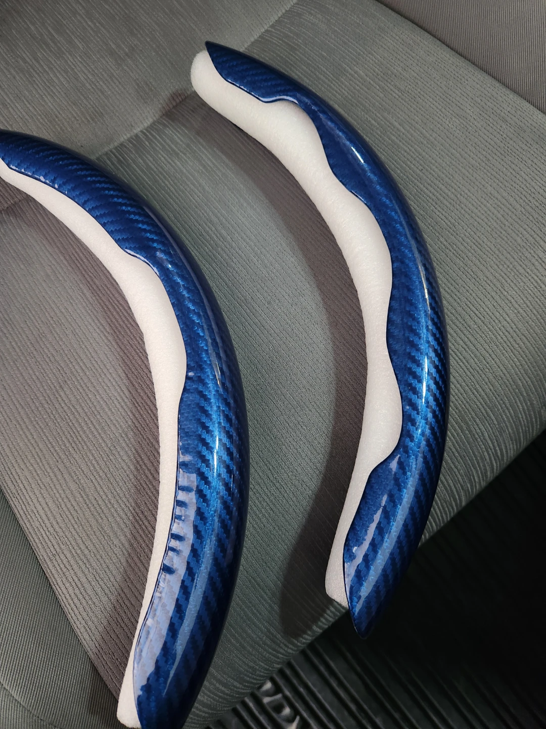 Blue Carbon Fiber Steering Wheel Cover - photo 3