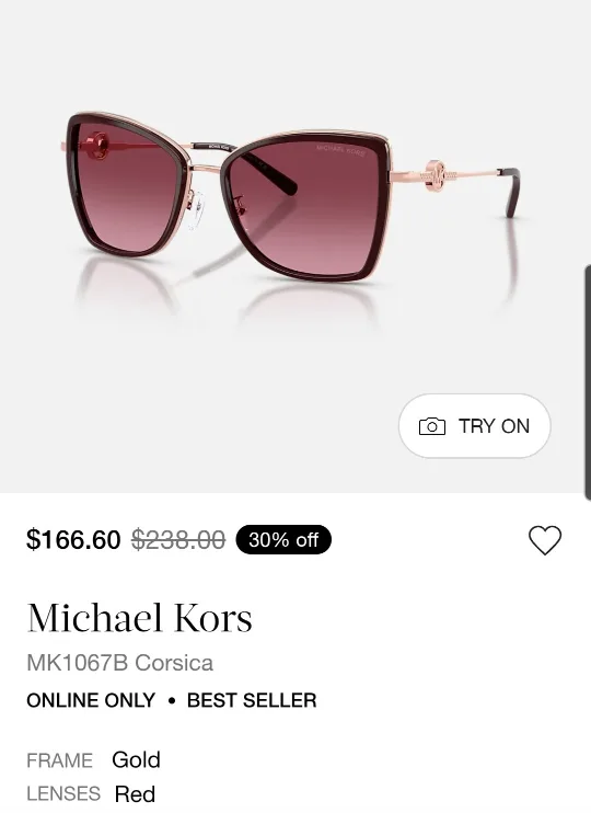 Michael Kors MK1067B Corsica Sunglasses image indicator(3)