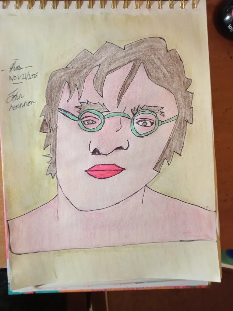 John Lennon Drawing Illustration by custom artist Sherwin image indicator(3)