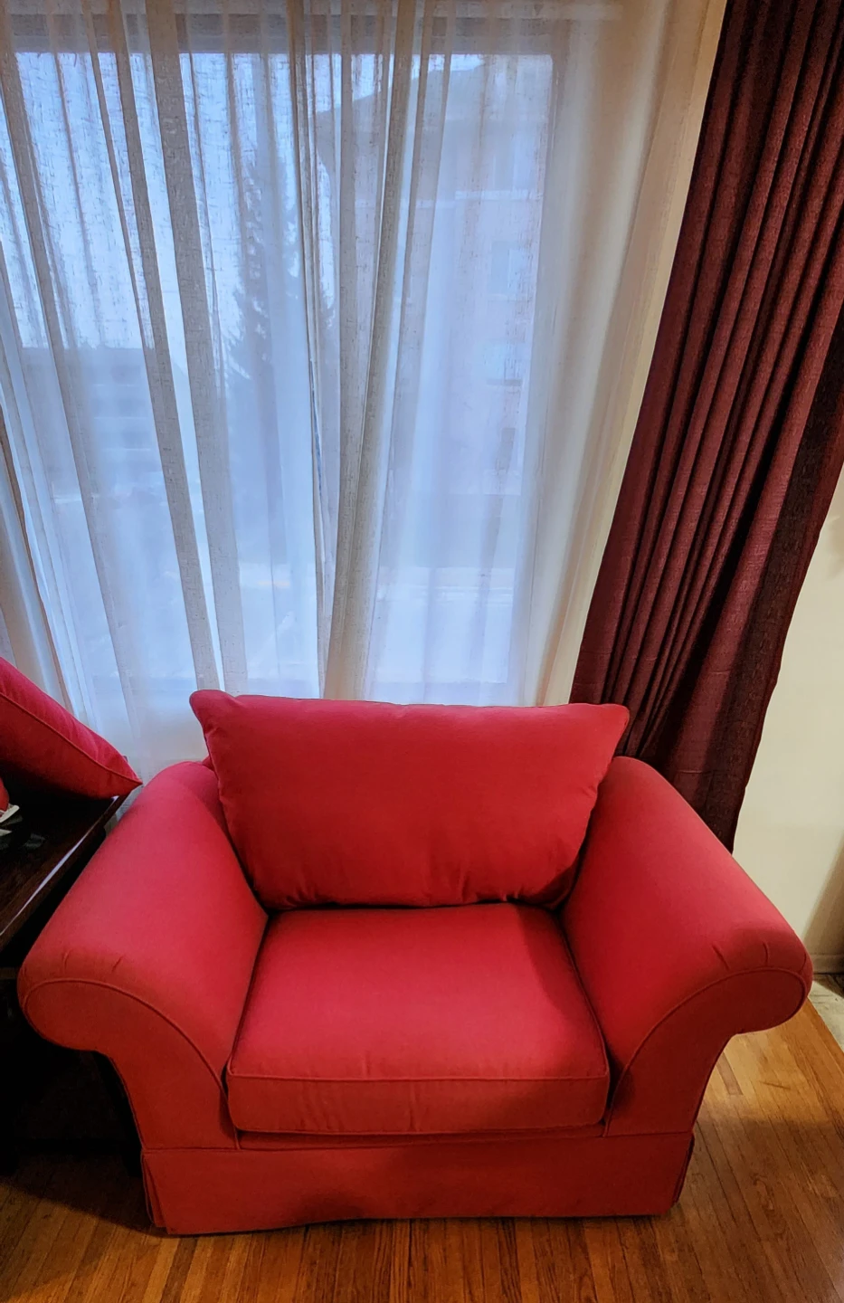 Red Armchair with Pillows - photo 2