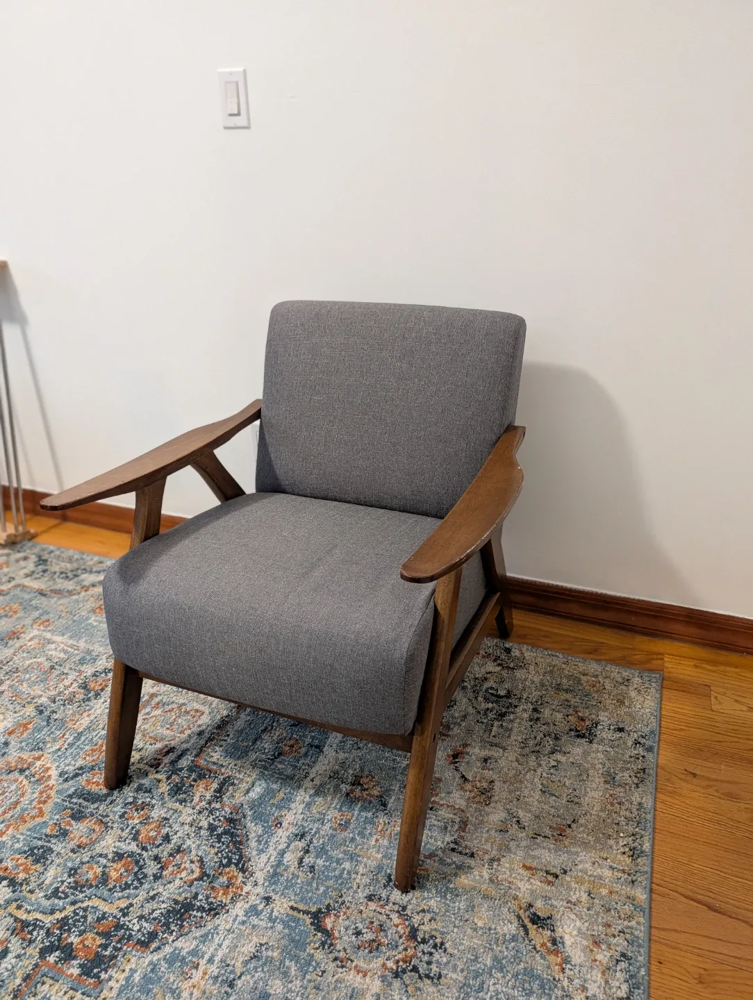 Mid-Century Modern Gray Armchair image indicator(2)