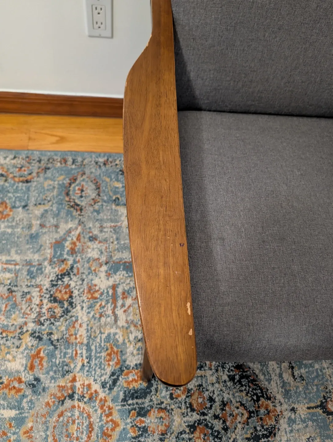 Mid-Century Modern Gray Armchair image indicator(4)