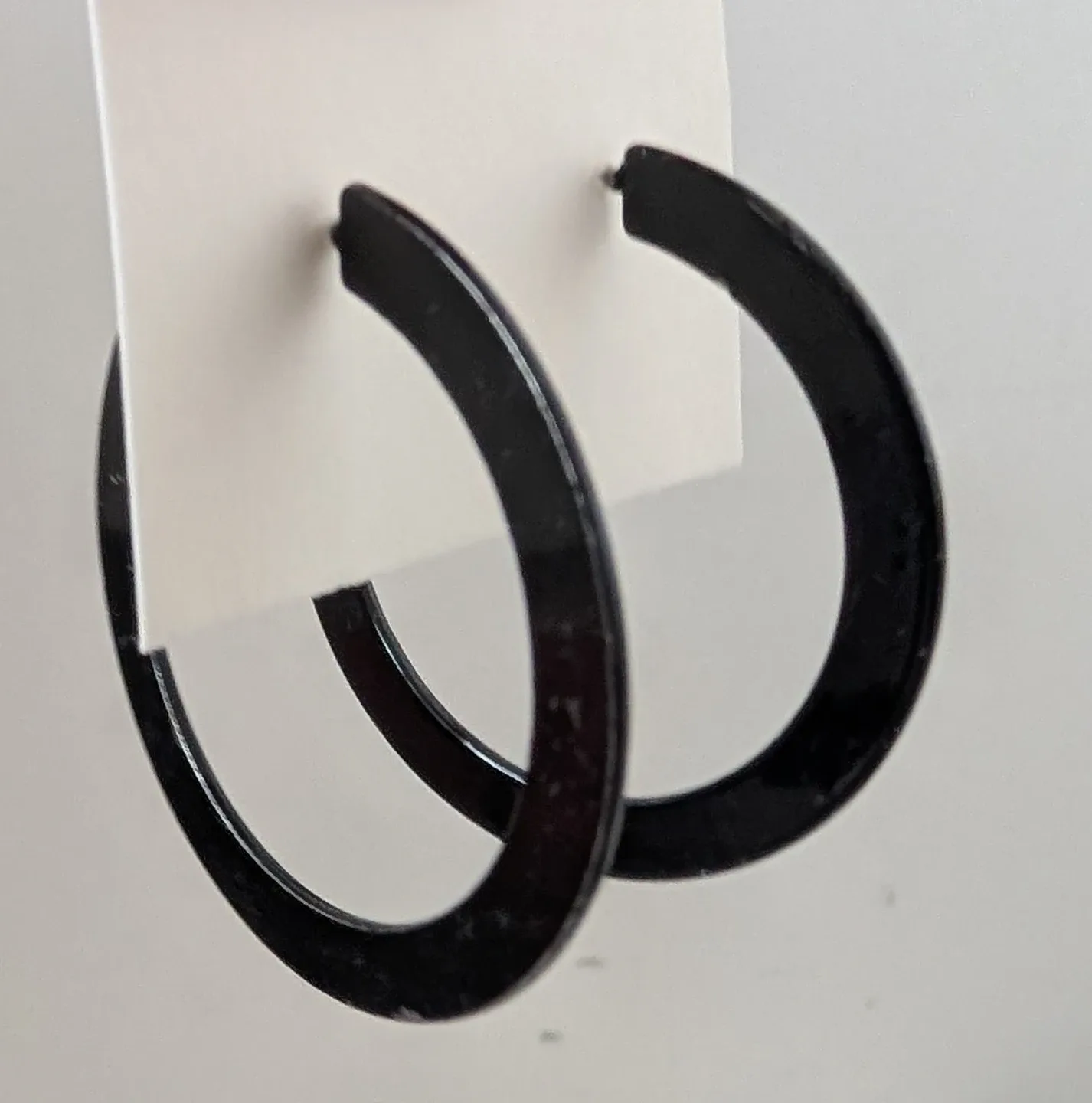 Black Enamel Hoop earrings