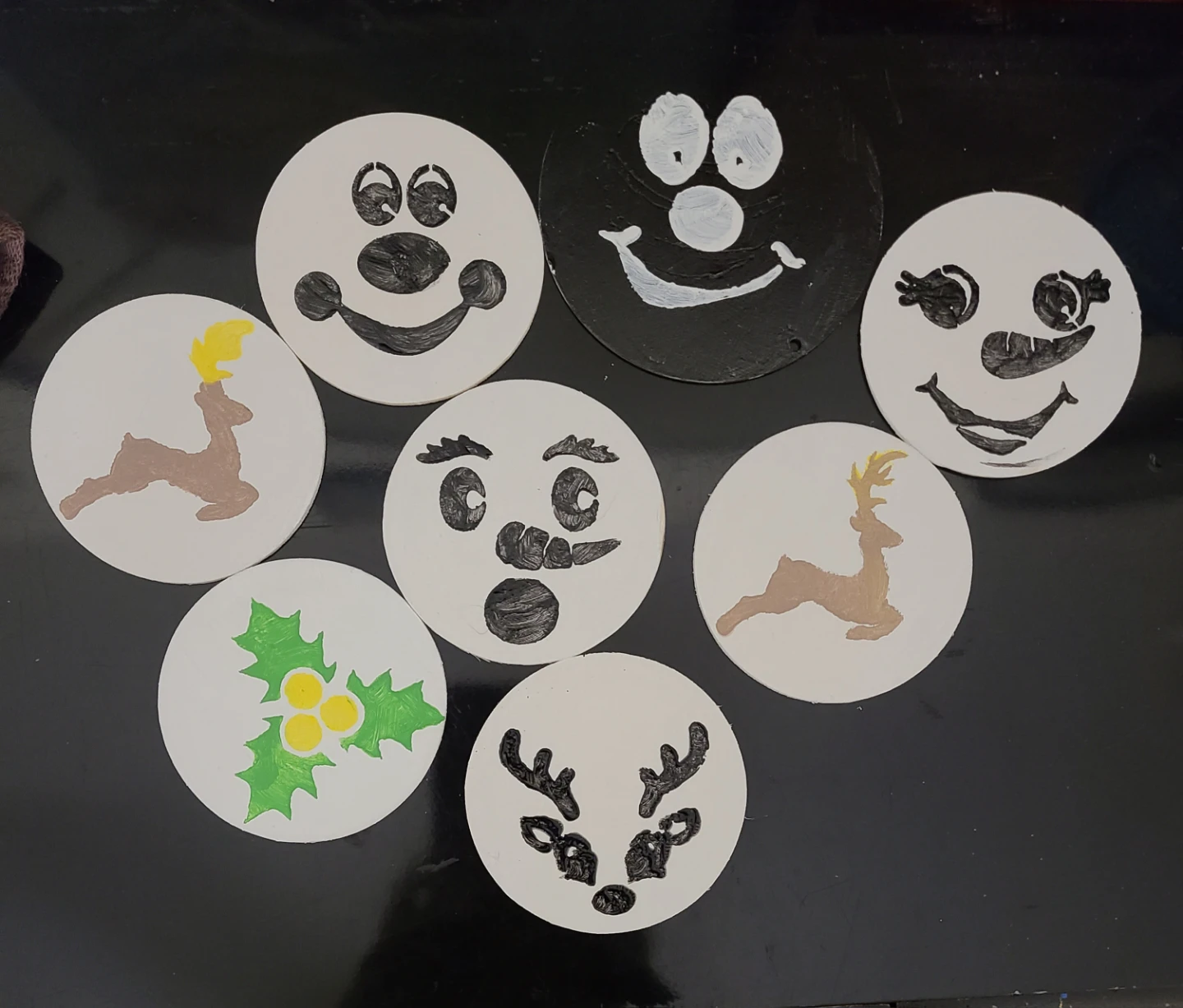 Hand-Painted Christmas Coasters