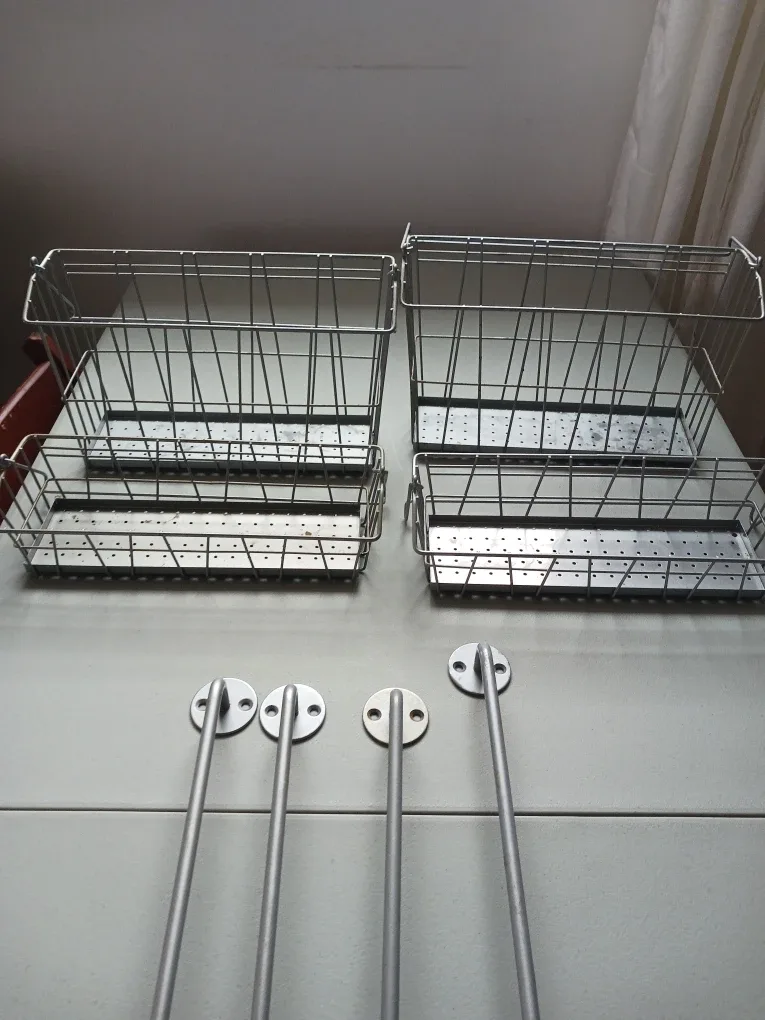 IKEA Metal Hanging Basket Set with Wall Rods image indicator(2)