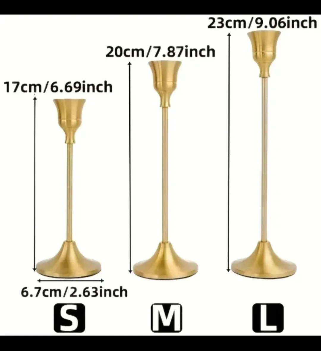🥕BRAND NEW Gold Metal Candlestick Holders - Set of 6🥕 image indicator(2)