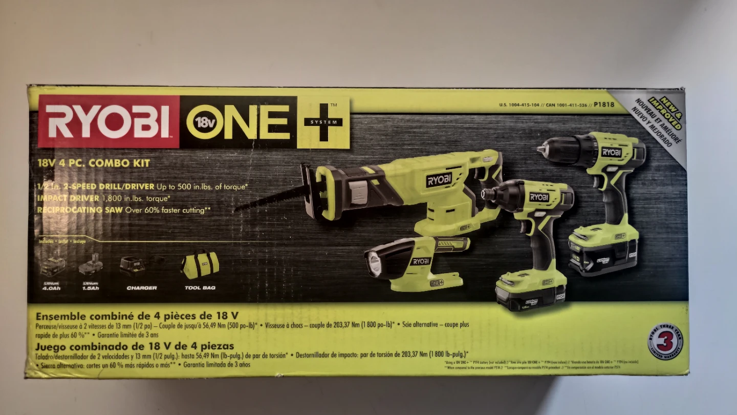 Ryobi 18V 4-Piece Combo Kit