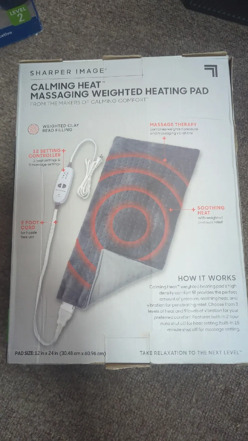 Sharper Image Calming Heat Massaging Weighted Heating Pad image indicator(2)