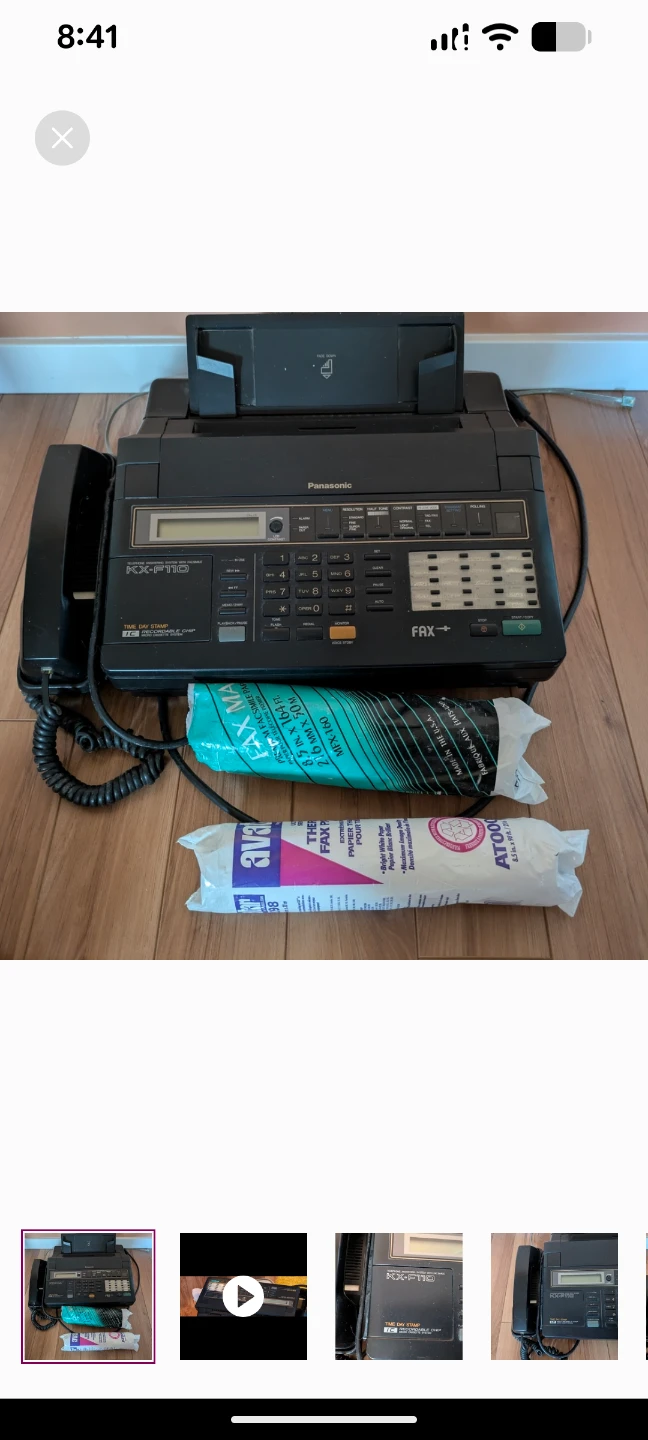 Panasonic KX-F110 Fax Machine with 2 paper rolls - photo 2