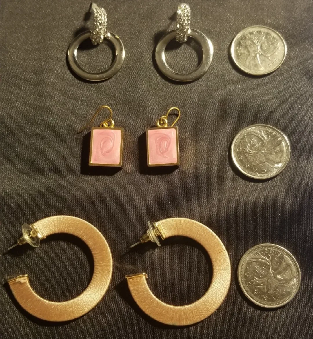 Silver,Pink and Hoop style Earrings thumbnail