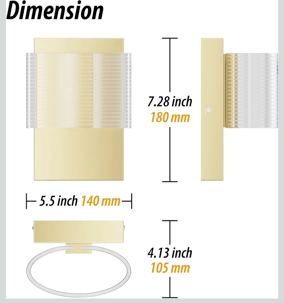 Modern LED Wall Sconce - Gold - photo 2