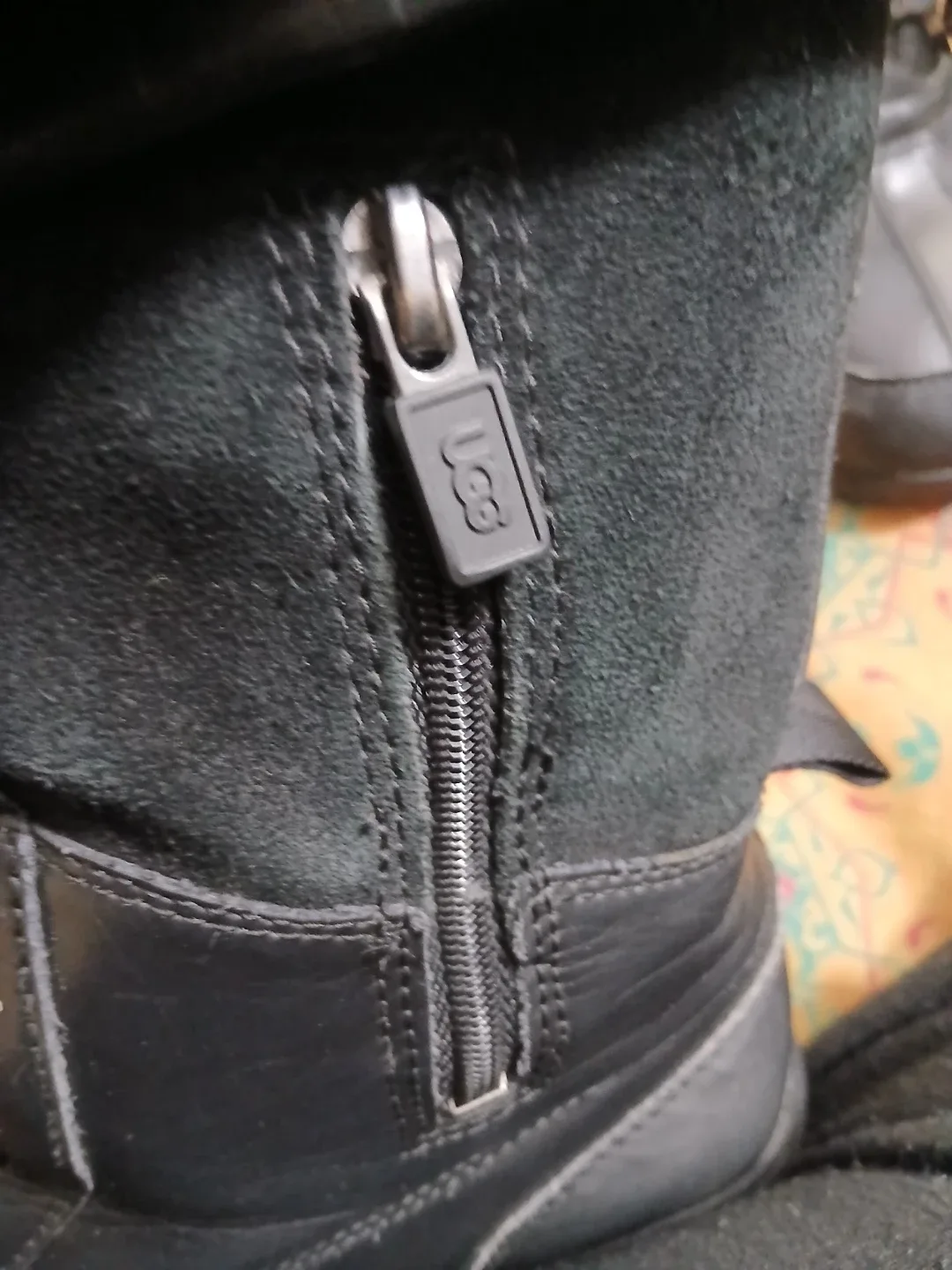 UGG Black Leather Boots, Size 5 image indicator(5)