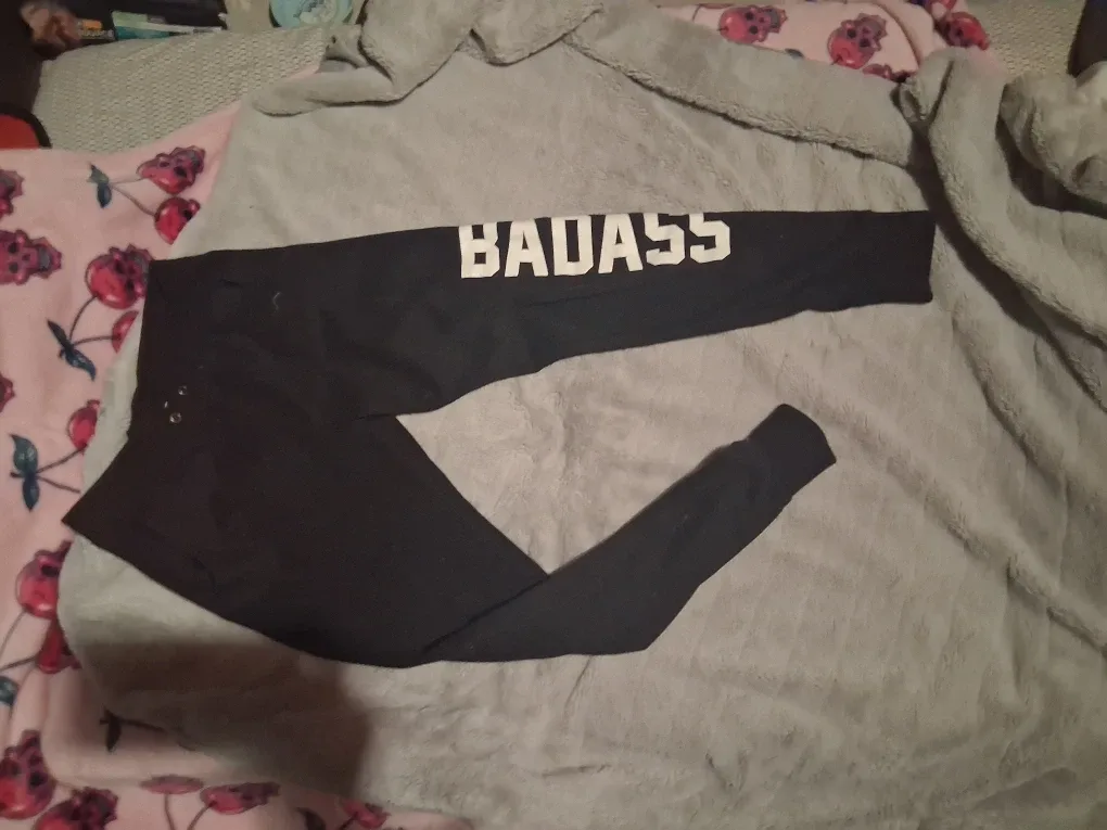 Black Leggings with 'BADASS' Print