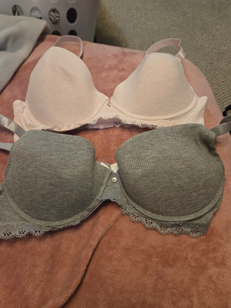 Two Bras - Pink and Grey 40c