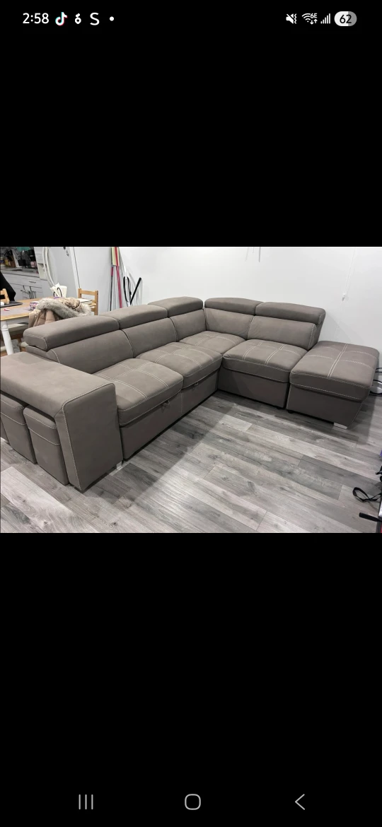 Grey Sectional Sofa with Storage
