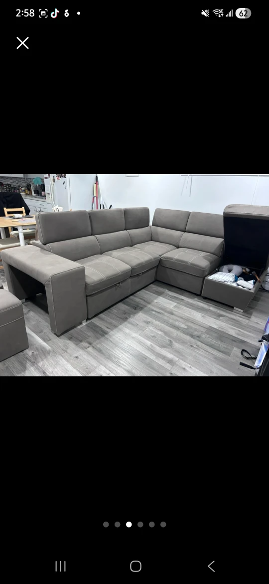 Grey Sectional Sofa with Storage - photo 3