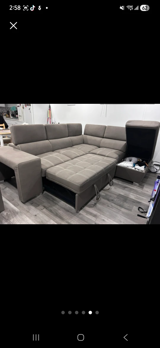 Grey Sectional Sofa with Storage - photo 4
