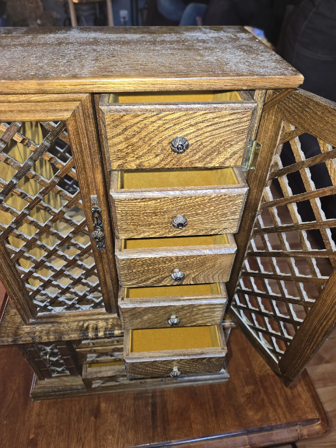 Vintage Wooden Jewelry Box Cabinet - photo 3