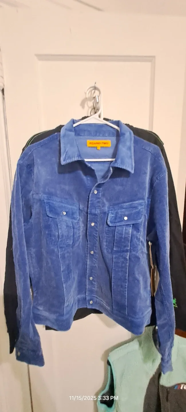 Round Two Blue Corduroy Jacket Size M image indicator(4)