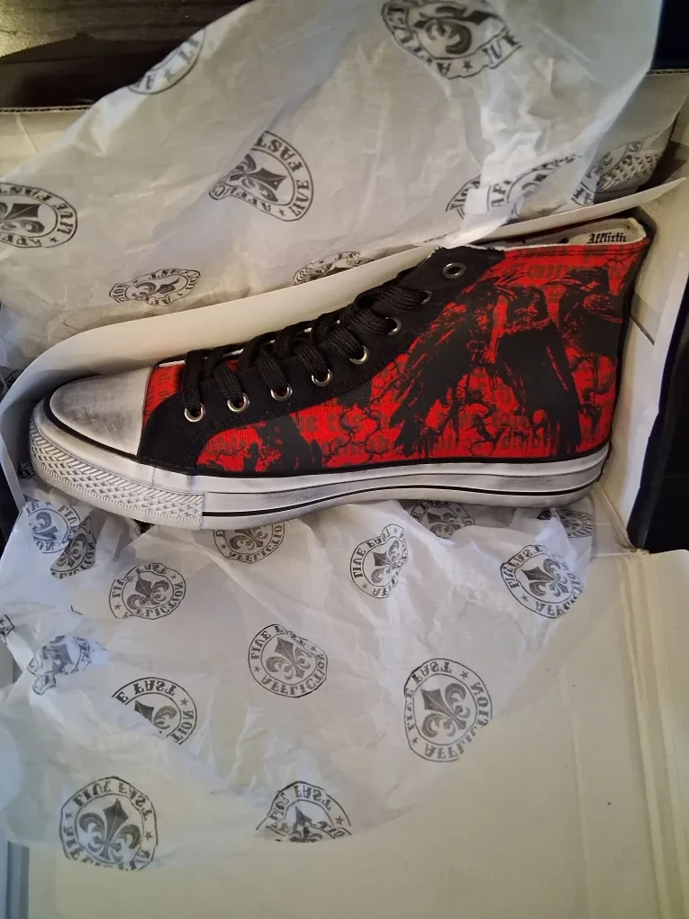 Affliction Crows Hi-Top Shoes - Size 10