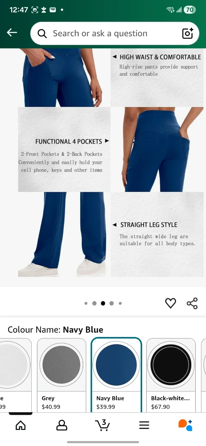 VOOVEEYA Yoga Pants - Navy Blue XL image indicator(5)