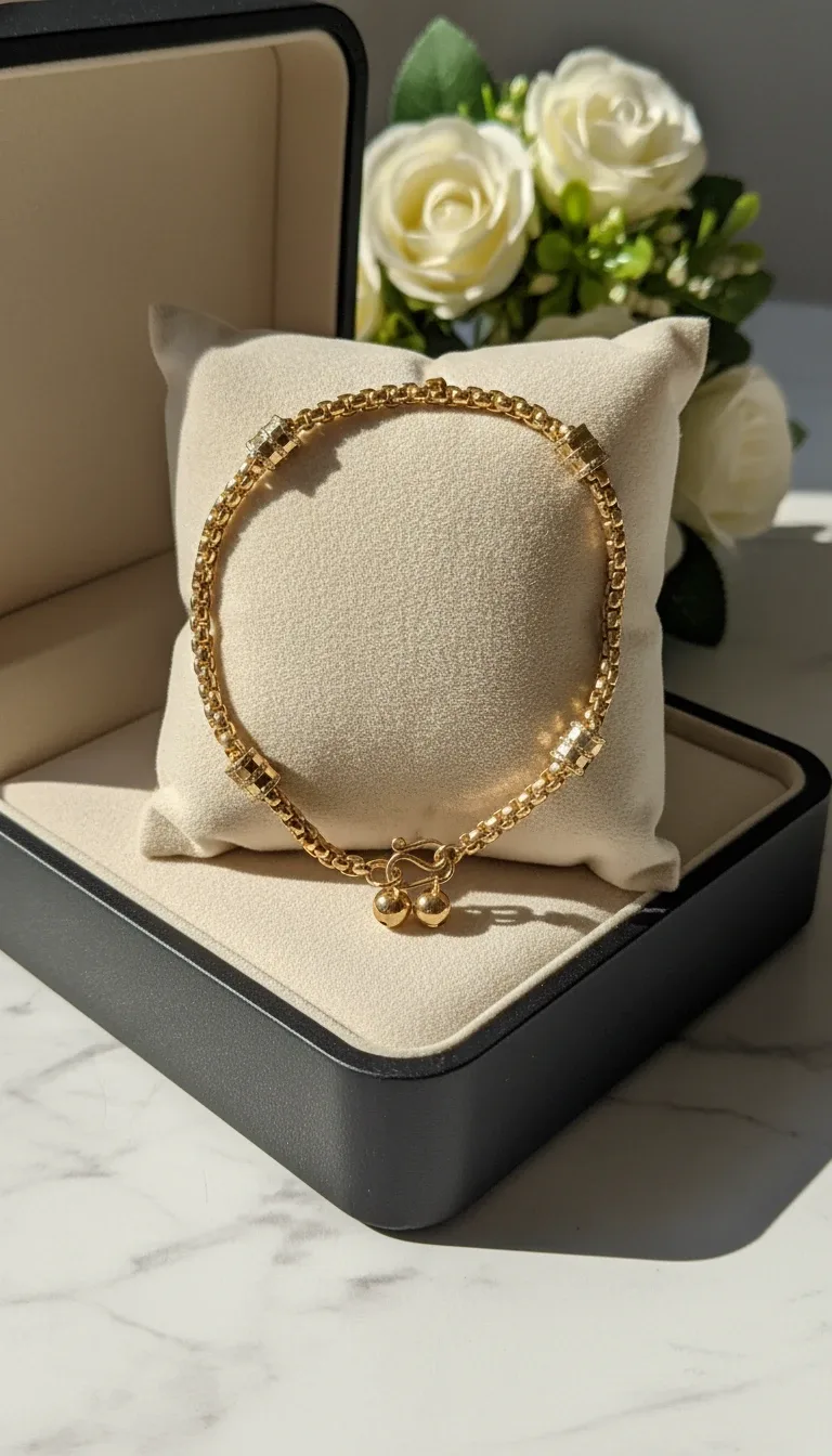 Gold Anklet with Charms image indicator(3)