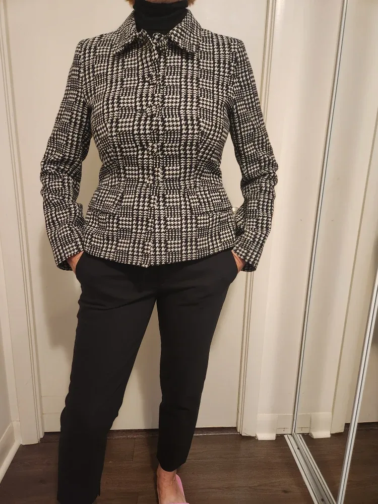 SANDRA ANGELOZZI Houndstooth Blazer