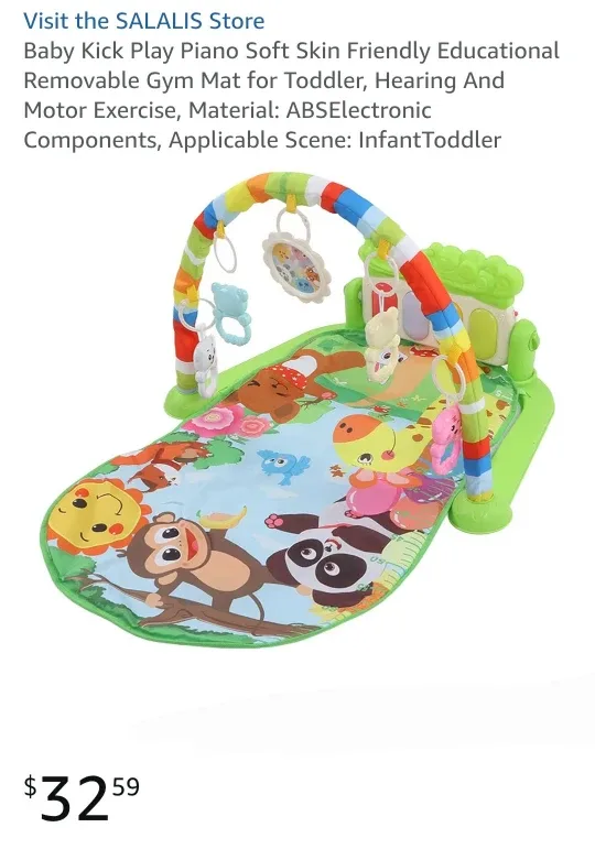 SALALIS Baby Kick Play Piano Gym Mat