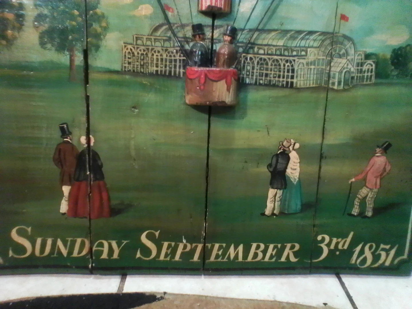 Advertising Painted Wooden - Antique Balloon Sign - photo 4
