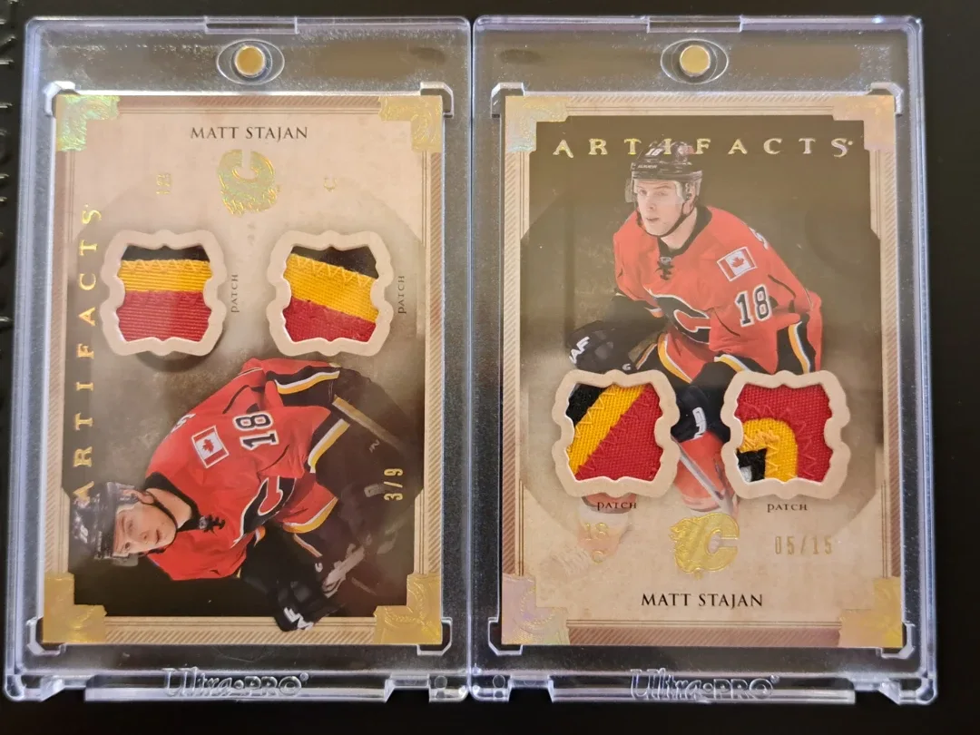 13/14 Upper Deck artifacts/Matt Stajan/golds/game worn/+bonus