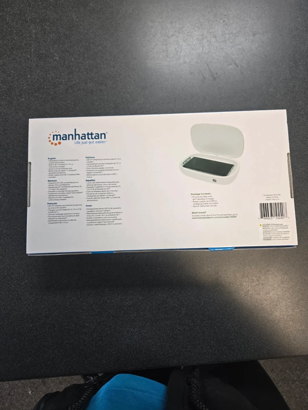 Manhattan Phone Sanitizer with Qi Wireless Charger image indicator(2)