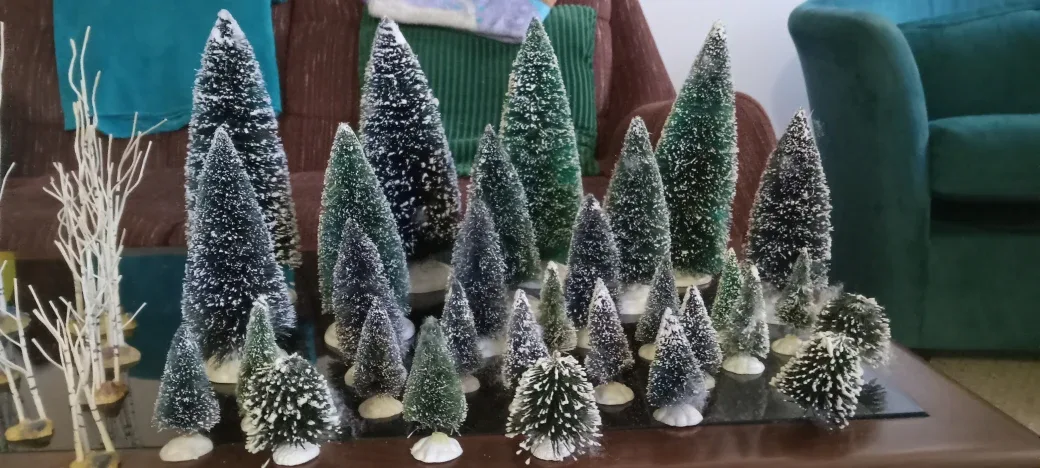 Miniature Christmas Trees & Birch Tree Decor