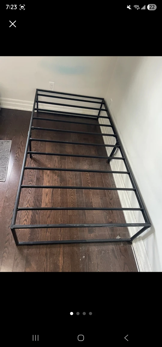 Black Metal twin bed frame - photo 2