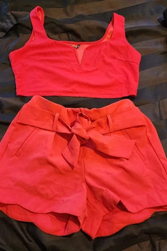 Shein/Kean Angel Red Shorts & Top Set - Size M/L