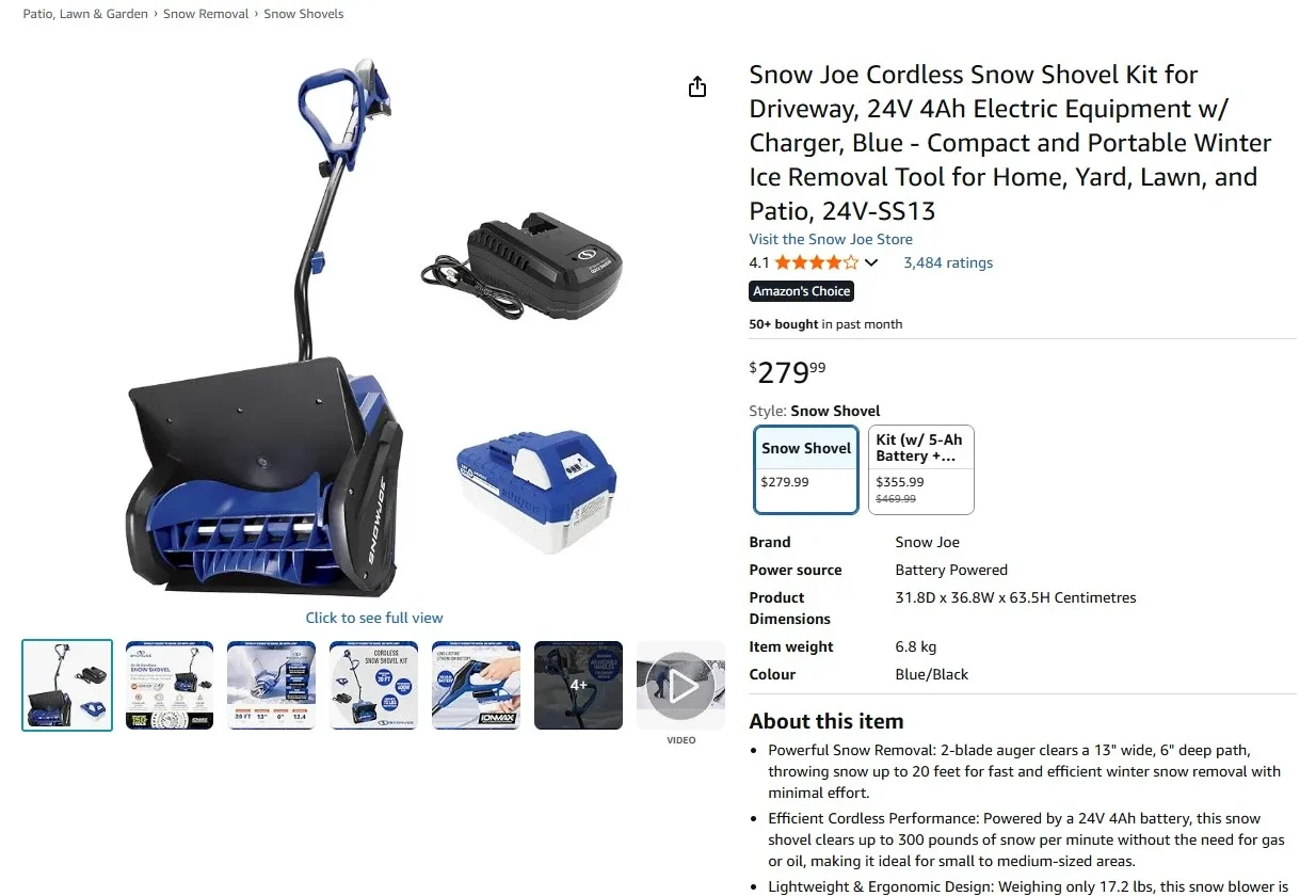 Snow Joe 24V Cordless Electric Snow Shovel For Sale 🥕 image indicator(9)