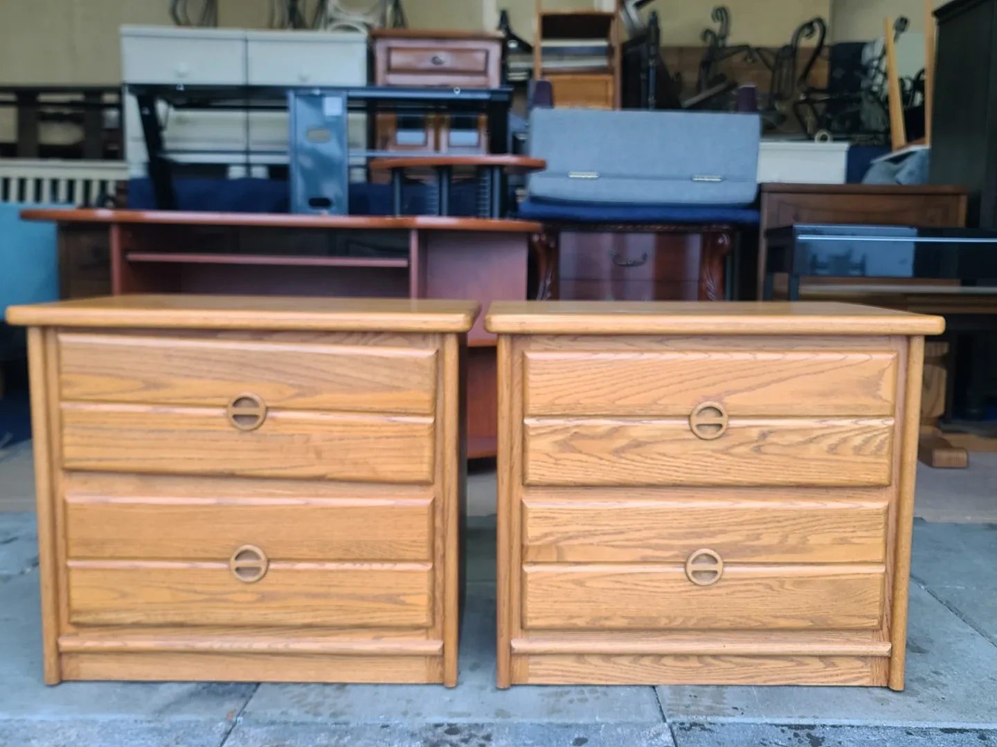 Matching Solid Wood Nightstands - Set of 2