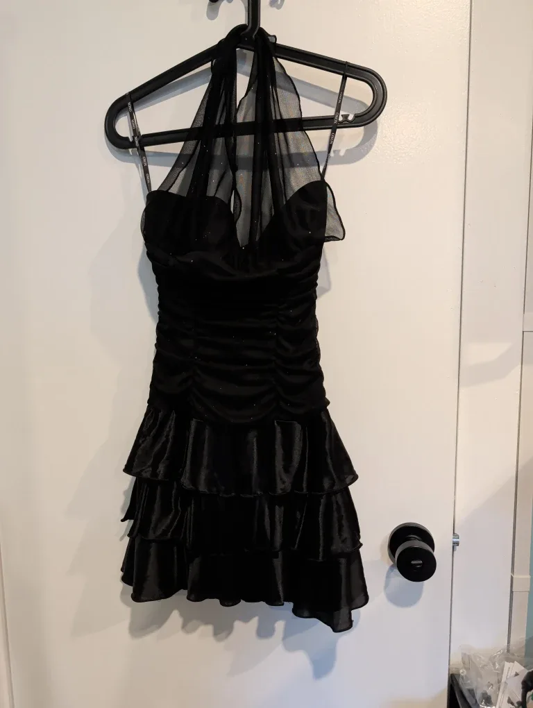 XOXO Black Halter Mini Dress