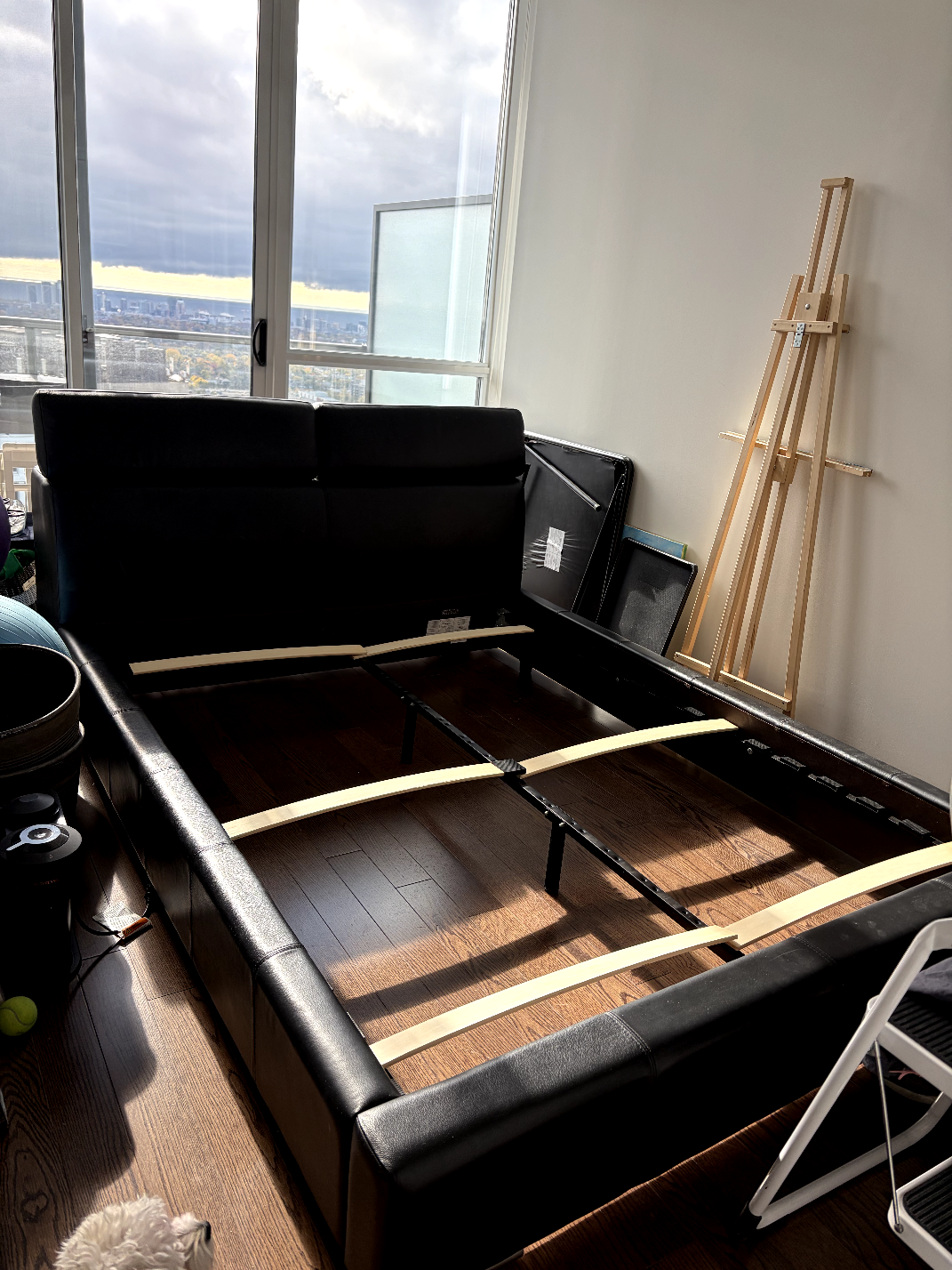 Black Leather Bed Frame